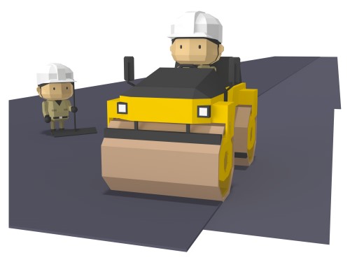 舗装工事のイラスト