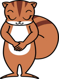 しきさいかんのマスコットキャラクター、みなみ君のお辞儀画像