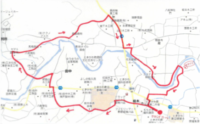 川沿いコース　地図