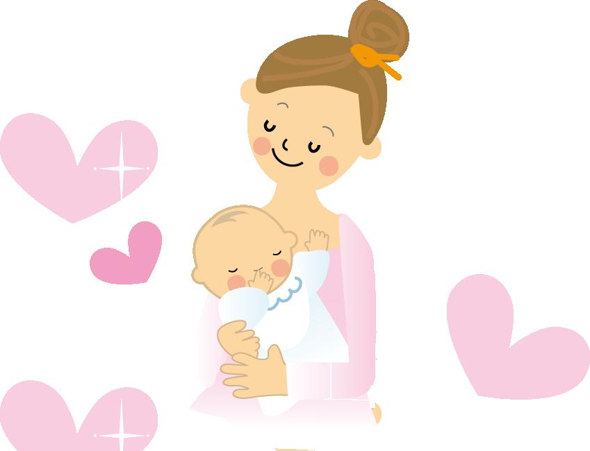 赤ちゃんと母　イラスト　画像
